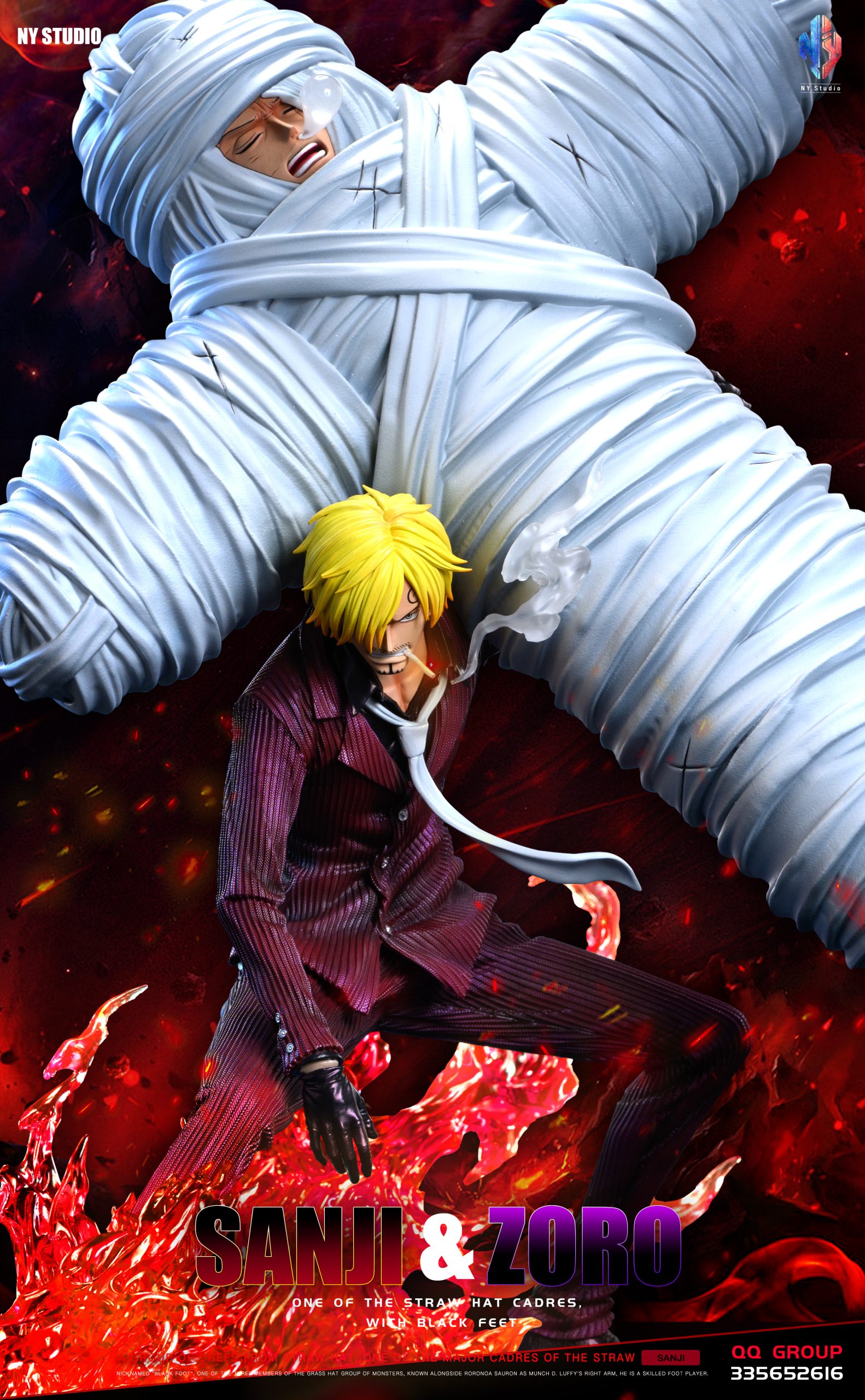 NY Studio – One Piece Sanji carrying Roronoa Zoro - elevenGK Anime